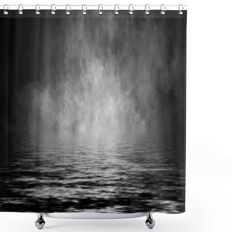 Personality  Rolling Billows Of Smoke Mist Clouds From Ice Across The Bottom Light With Reflection In Water. Shower Curtains