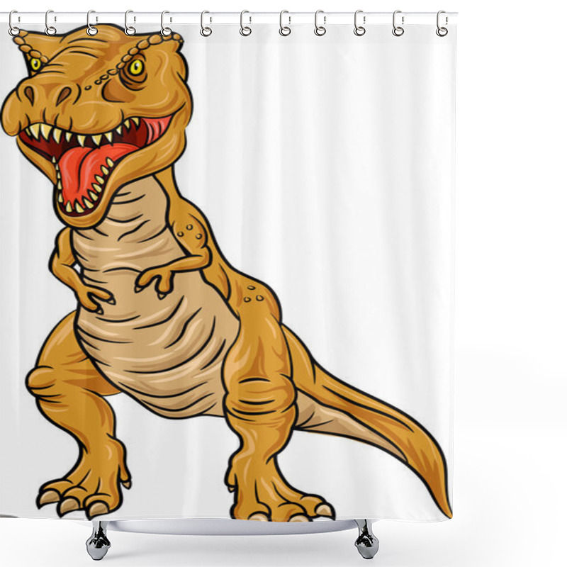 Personality  Tyrannosaurus Rex Character Isolated On White Background Shower Curtains