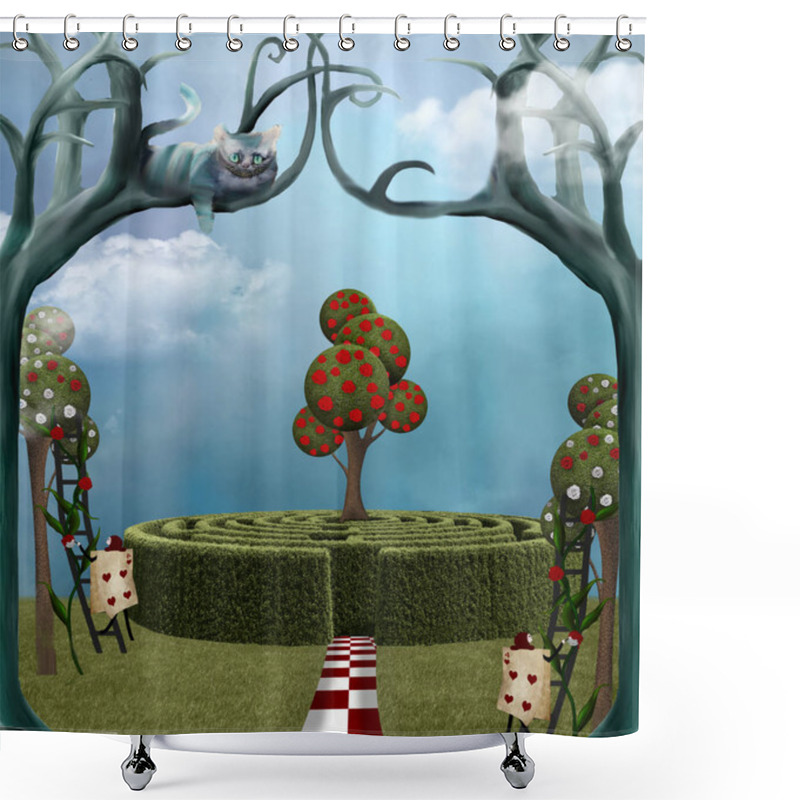 Personality  Magic Footpath In A Funny Wonderland Garden Shower Curtains