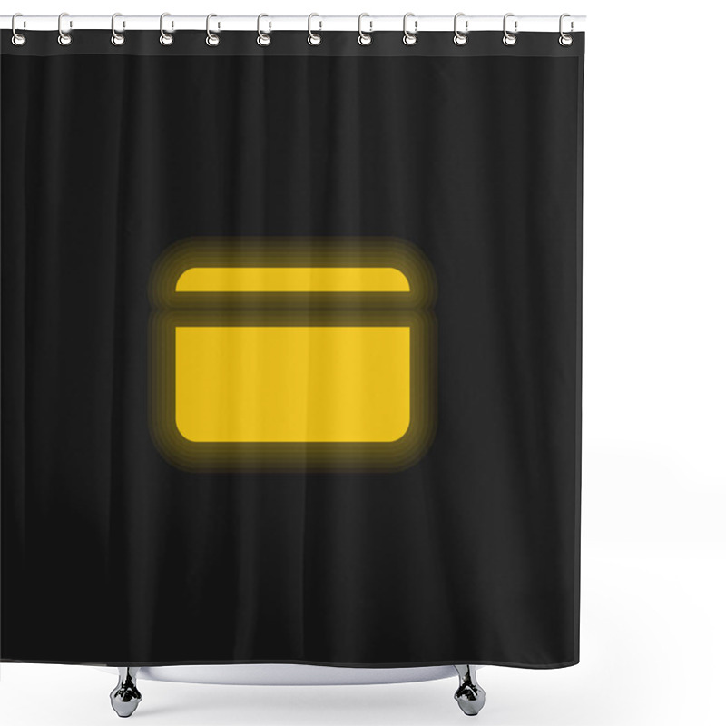 Personality  Bank Credit Card Yellow Glowing Neon Icon Shower Curtains