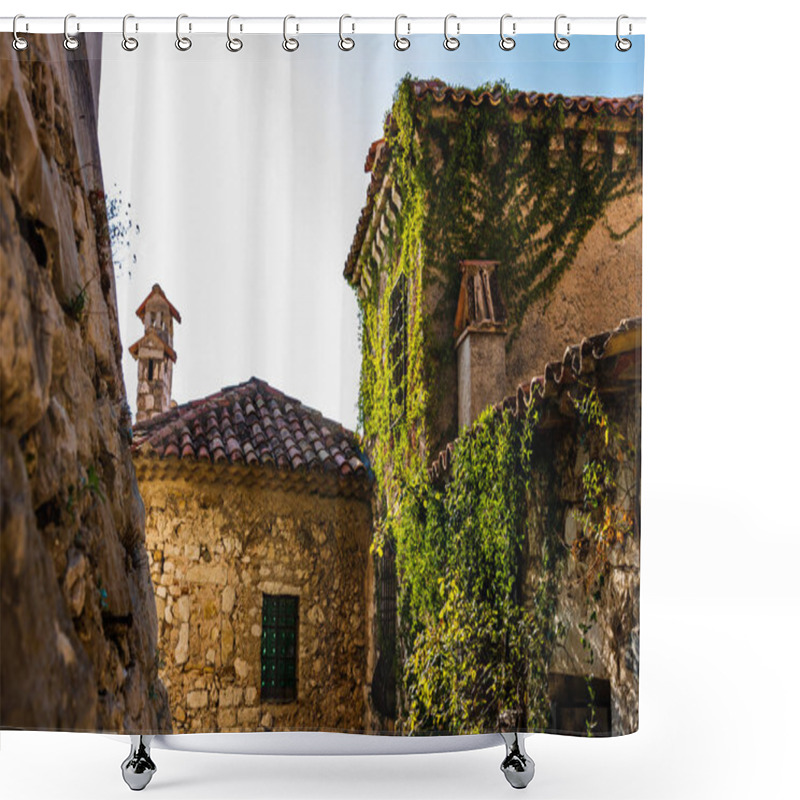 Personality  Old Buildings In The Picturesque Medieval City Of Eze Village Shower Curtains