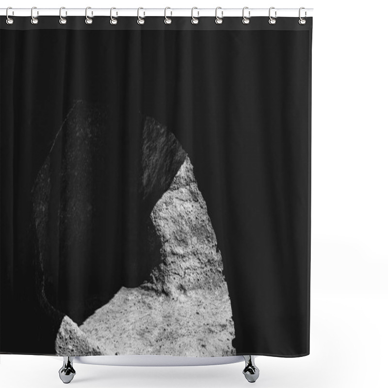 Personality  Black And White Cave Inside The Mountain. Abstract. Monochromatic Shower Curtains