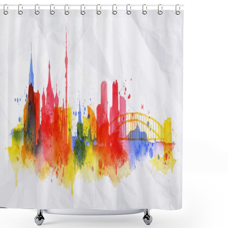 Personality  Silhouette Overlay City Moscow Shower Curtains