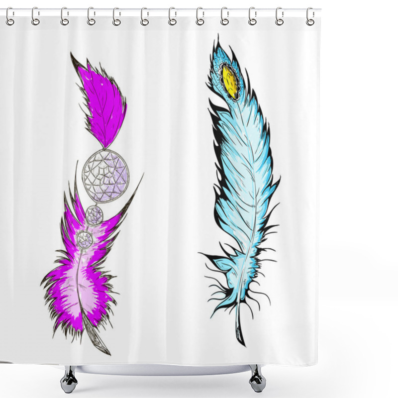 Personality  Artistic Stylized Pen Shower Curtains