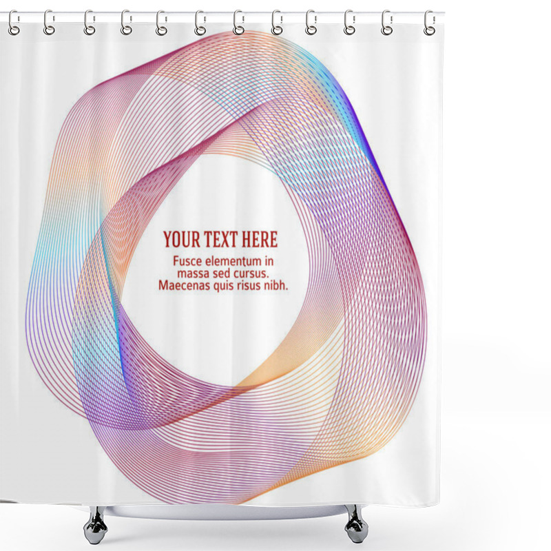 Personality  Design Elements. Wave Of Many Purple Lines Circle Ring. Abstract Vertical Wavy Stripes On White Background Isolated. Vector Illustration EPS 10. Colourful Waves With Lines Created Using Blend Tool Shower Curtains