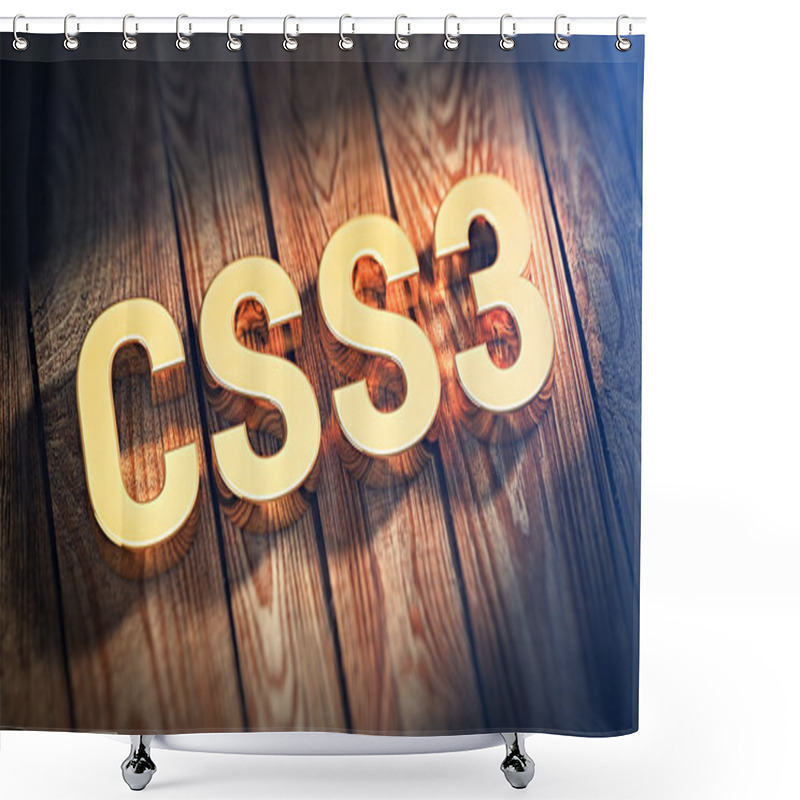 Personality  Word CSS3 On Wood Planks Shower Curtains