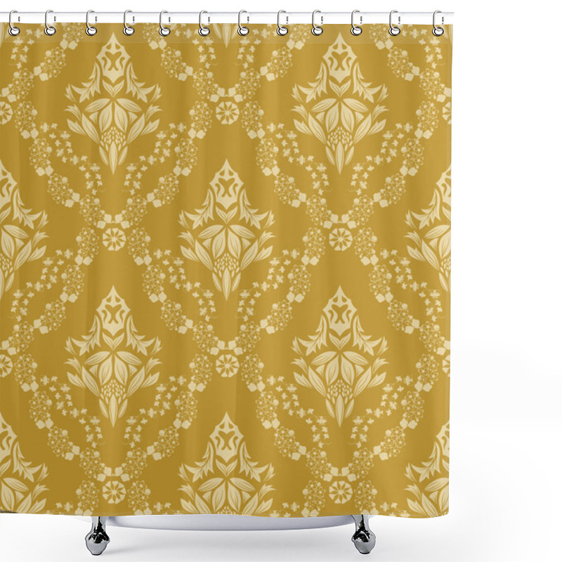 Personality  Seamless Damask Pattern Shower Curtains