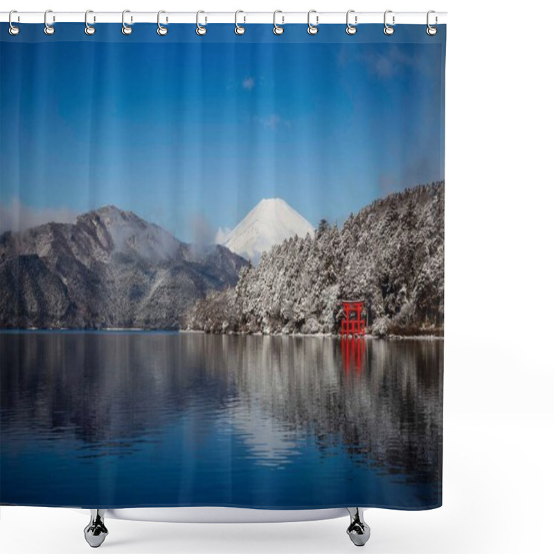 Personality  Winter Atmosphere Of Mount Fuji And Lake Ashi From Hakone, Kanagawa Prefecture Popular Tourist Destinations In Japan Shower Curtains