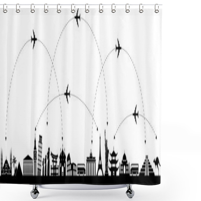 Personality  Vector Background Travel Shower Curtains