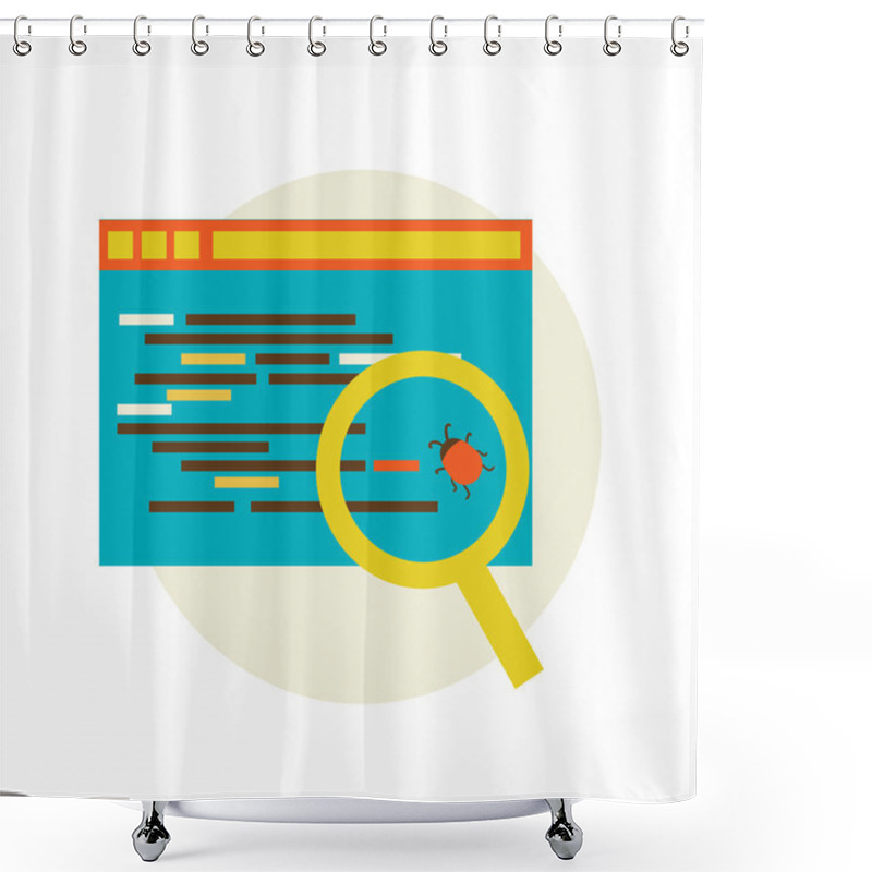 Personality  Bug In The Programming Code Shower Curtains