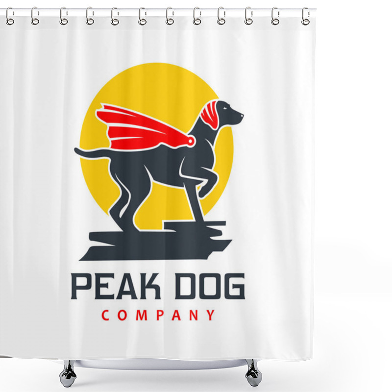 Personality  Superhero Dog Animal Logo Design Shower Curtains