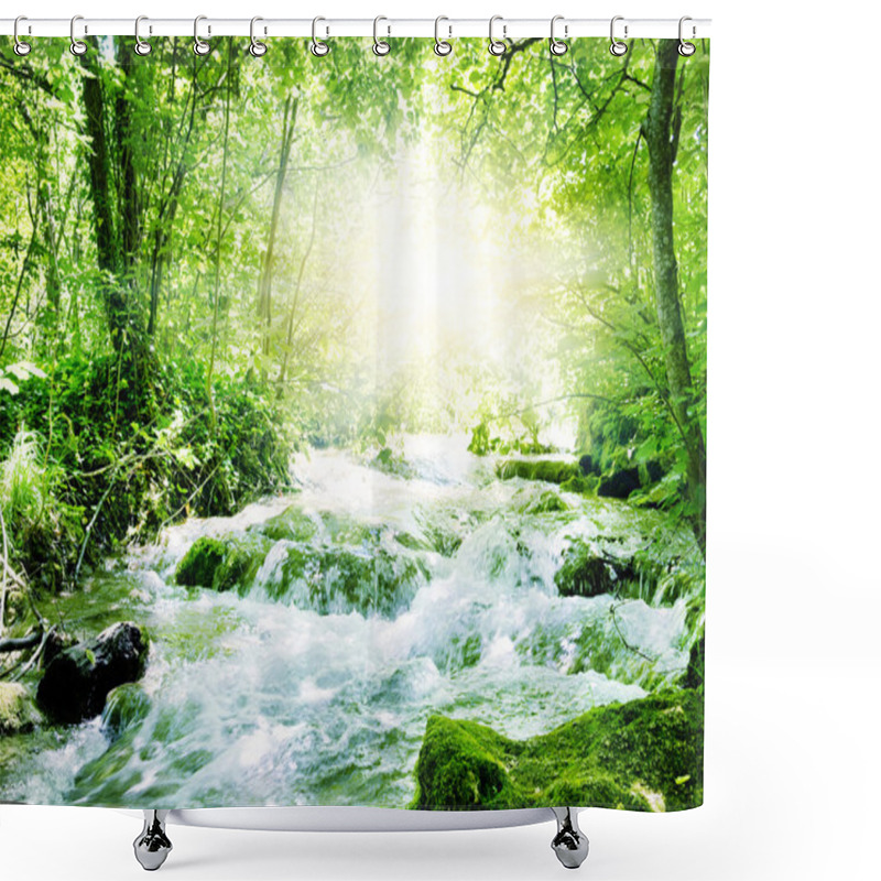 Personality  Sunshine In A Forest Shower Curtains