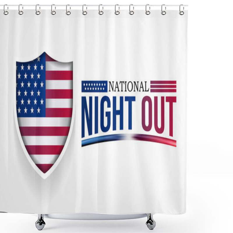 Personality  National Night Out (NNO) Is Observed Every Year In August, It Is An Annual Community Building Campaign That Promotes Police-community Partnerships And Neighborhood Camaraderie. Vector Illustration Shower Curtains