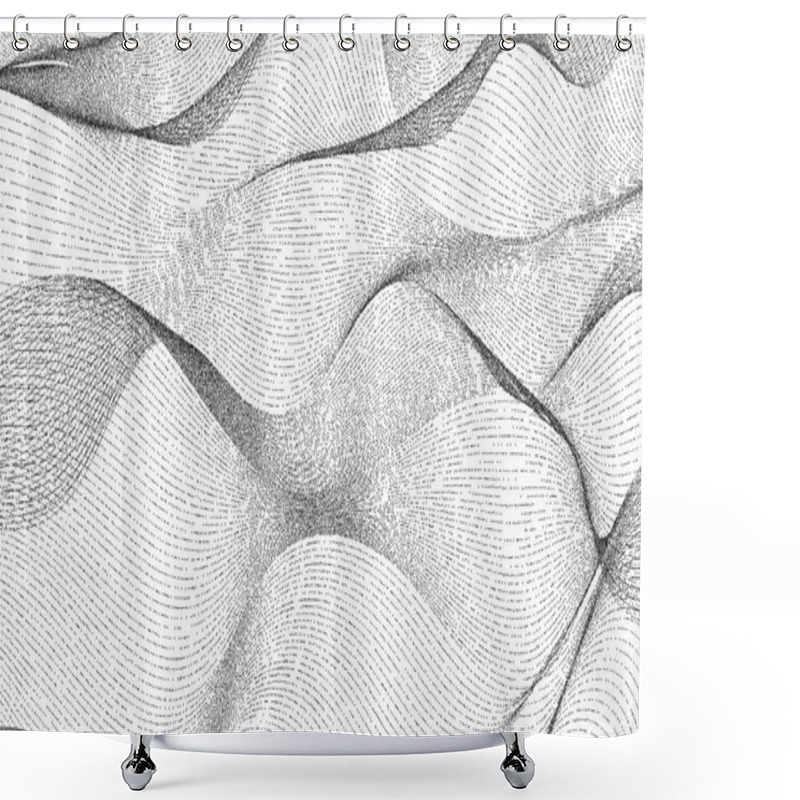 Personality  Waves Dot Texture Background. Halftone Wave Pattern, Half Tone Gradient, Dotted Design, Print With Gradients Dots Vector Illustration Shower Curtains