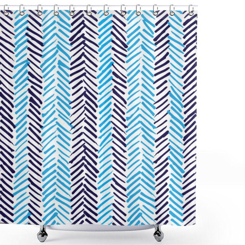 Personality  Smeared Herringbone Seamless Pattern Design Shower Curtains