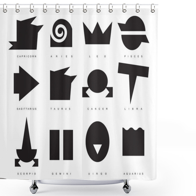 Personality  Zodiac Signs Set Shower Curtains