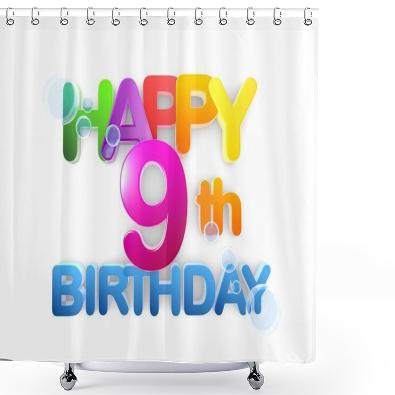 Personality  Happy 9th Birthday Title, Light Shower Curtains