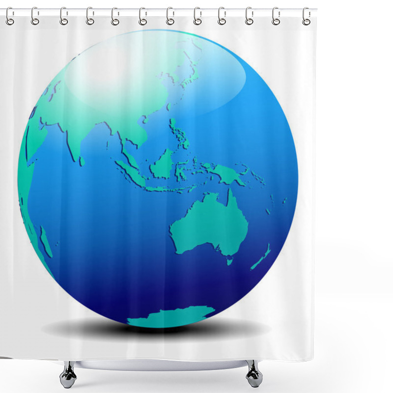 Personality  Asia And Australia, Global World Shower Curtains