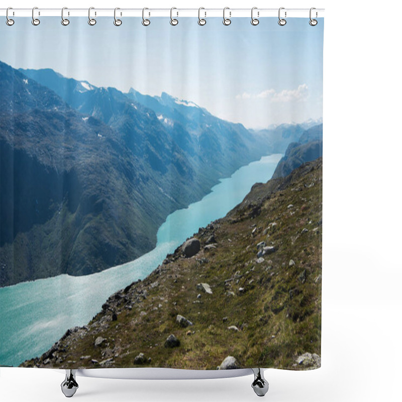 Personality  Scenery Landscape With Gjende Lake, Besseggen Ridge, Jotunheimen National Park, Norway Shower Curtains