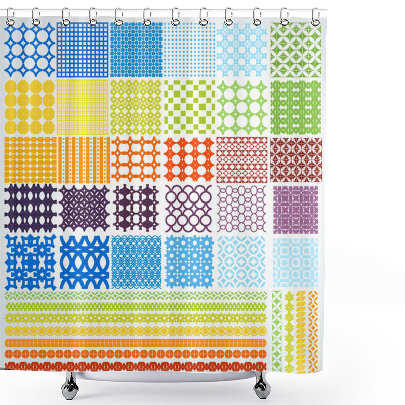 Personality  Set Of Geometric Seamless Patterns. Shower Curtains