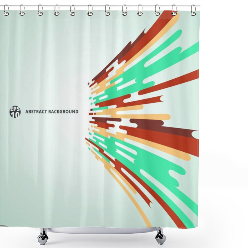 Personality  Abstract Geometric Rounded Lines Halftone Transition Perspective Motion On White Background. Vector Background Illustration Shower Curtains