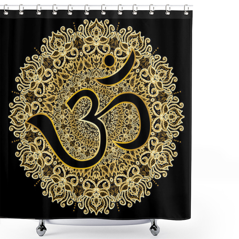 Personality  Om Sing On  Mandala Background Shower Curtains