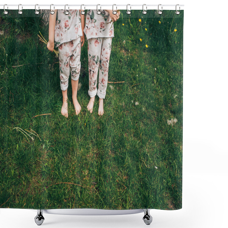 Personality  Twin Sisters In Cute Costumes Shower Curtains