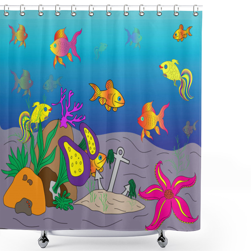 Personality  Sea Bottom Shower Curtains