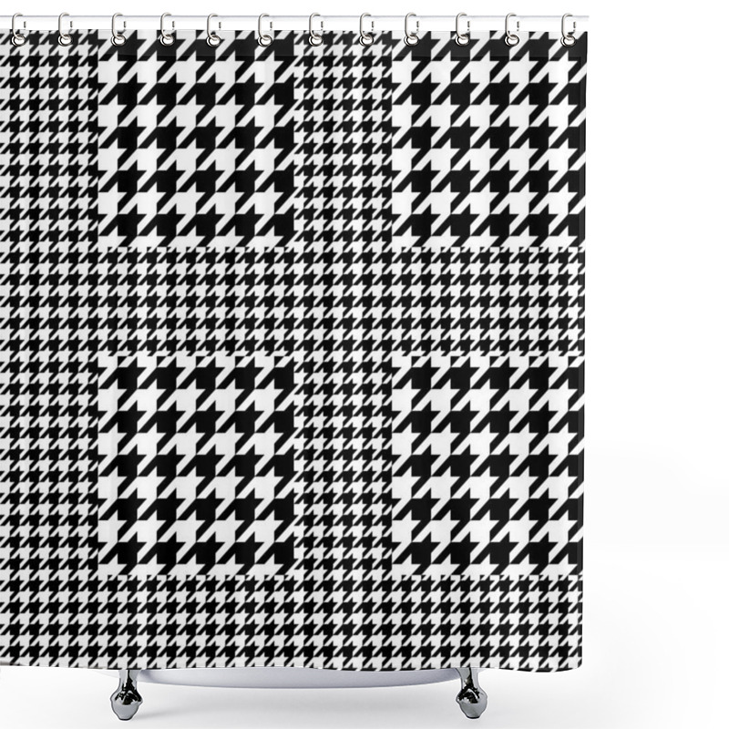 Personality  Asymmetric Hounds Tooth Print. Shower Curtains