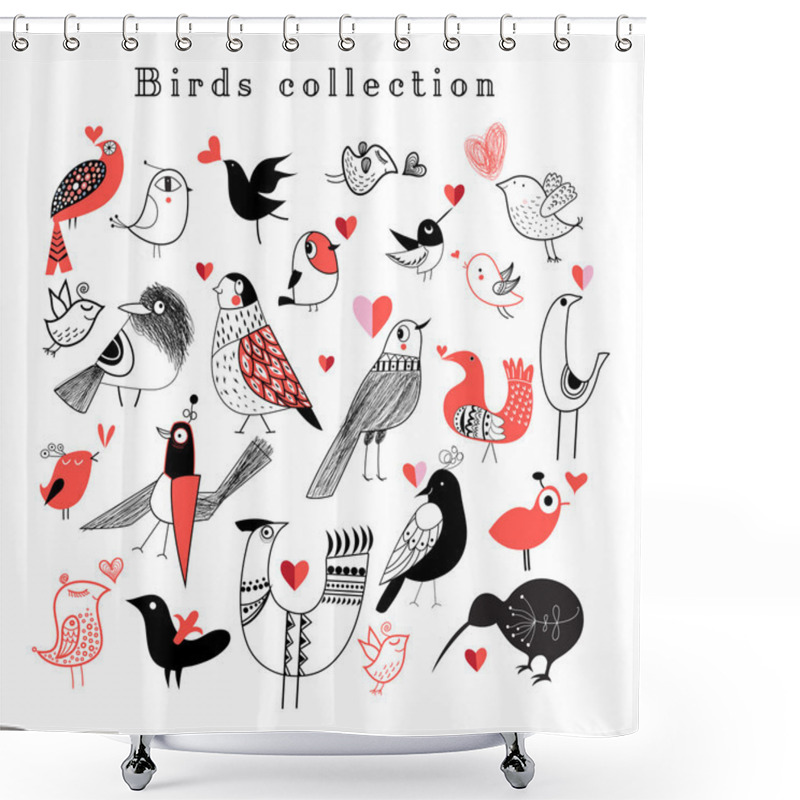 Personality  Bright Set Of Birds Shower Curtains