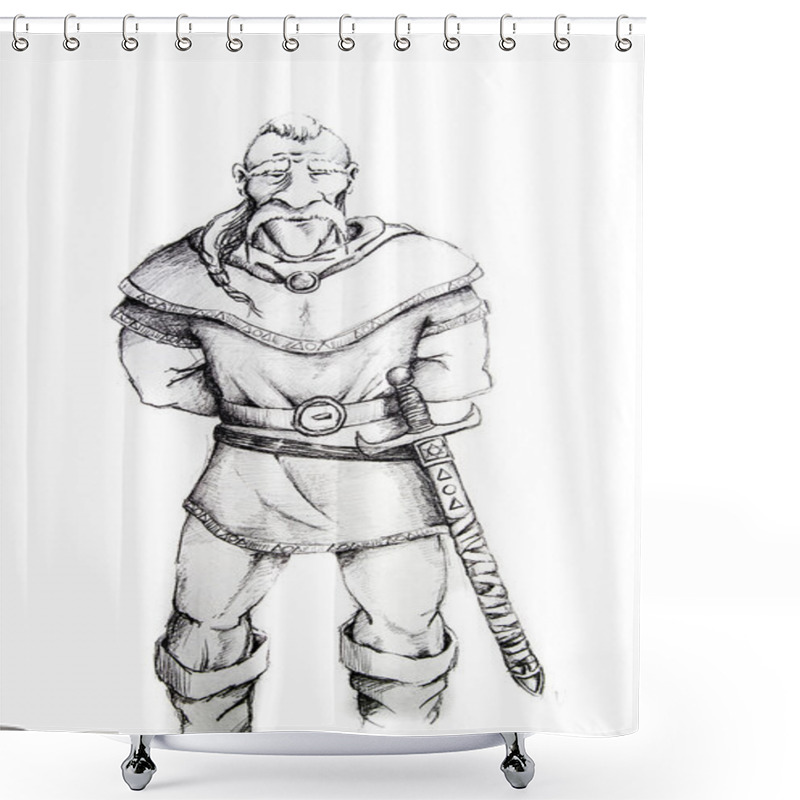 Personality  Tattoo Sketch Illustration Shower Curtains