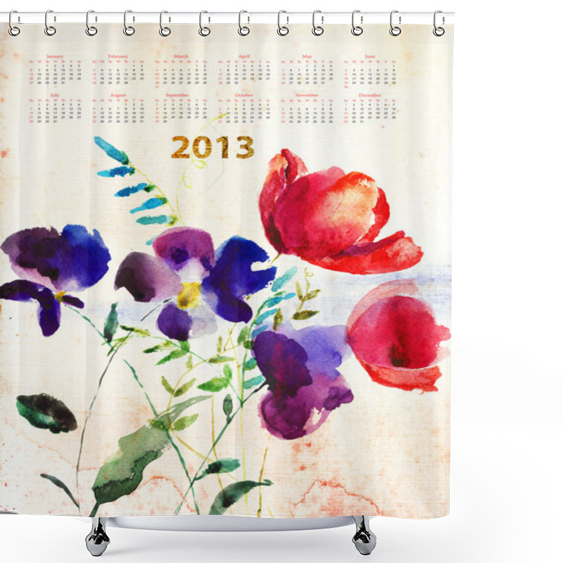 Personality  Decorative Summer Flowers Shower Curtains