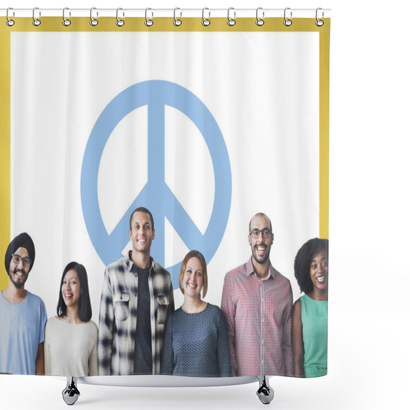 Personality  Diversity People With Peace Symbol Shower Curtains