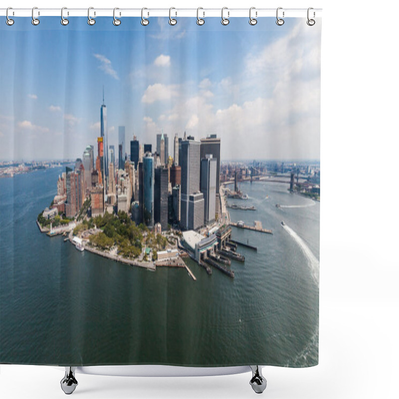 Personality  Views Of Midtown Manhattan From Liberty Island Shower Curtains