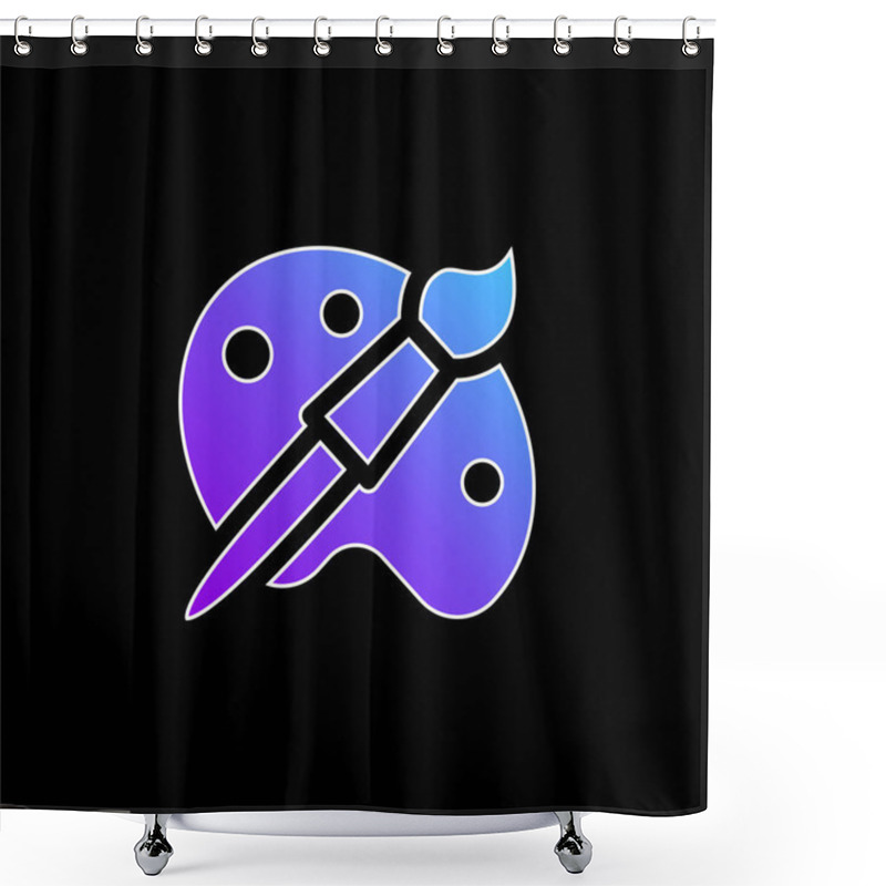 Personality  Artist Tools Blue Gradient Vector Icon Shower Curtains