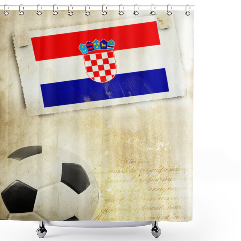 Personality  Photo Of Croatia Flag And Soccer Ball Shower Curtains