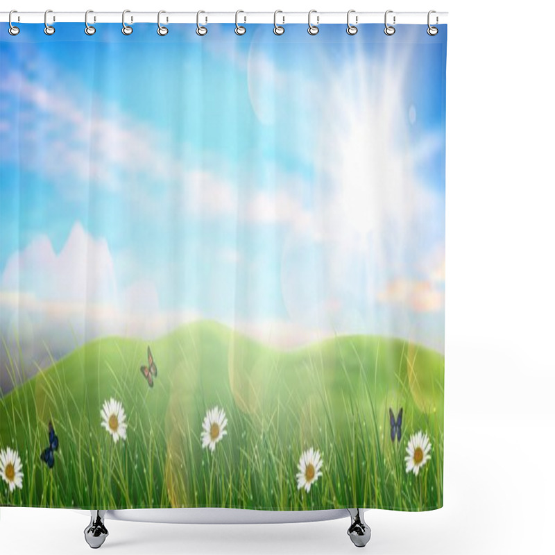 Personality  Beautiful Spring Meadow Shower Curtains