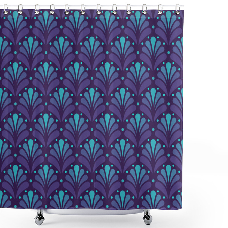 Personality  Vector Floral Damask Seamless Pattern. Elegant Abstract Art Nouveau Background. Classic Flowers Motif Texture Shower Curtains