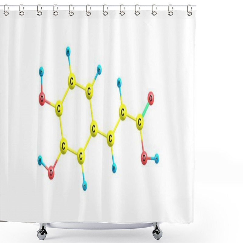 Personality  Caffeic Acid Molecular Structure Isolated On White Shower Curtains