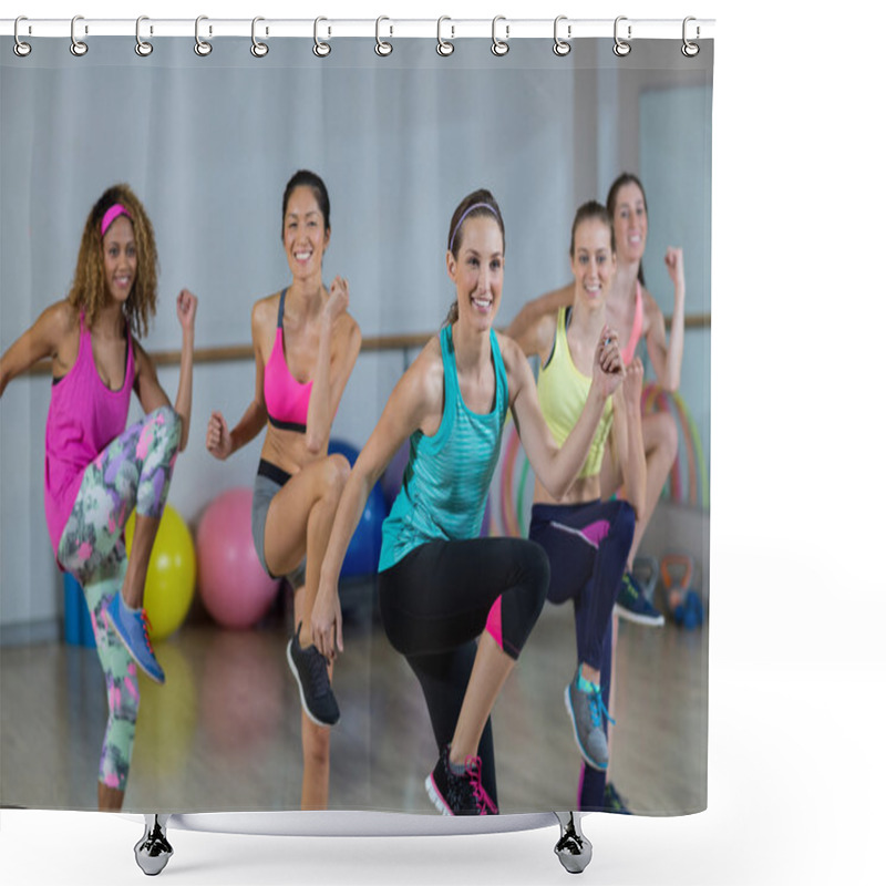 Personality  Women Performing Aerobics Shower Curtains