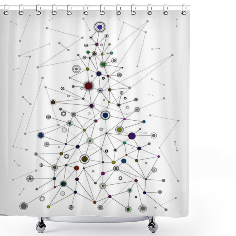 Personality  Molecular Christmas Tree Shower Curtains