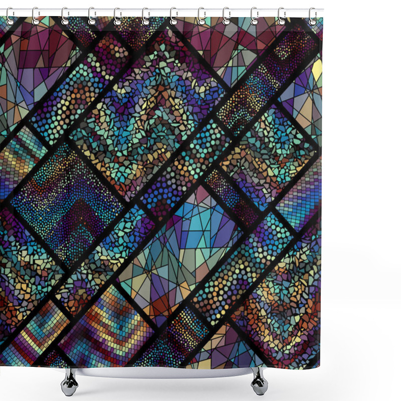 Personality  Seamless Mosaic Pattern Shower Curtains