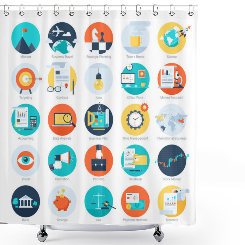 Personality  Business Icons Shower Curtains