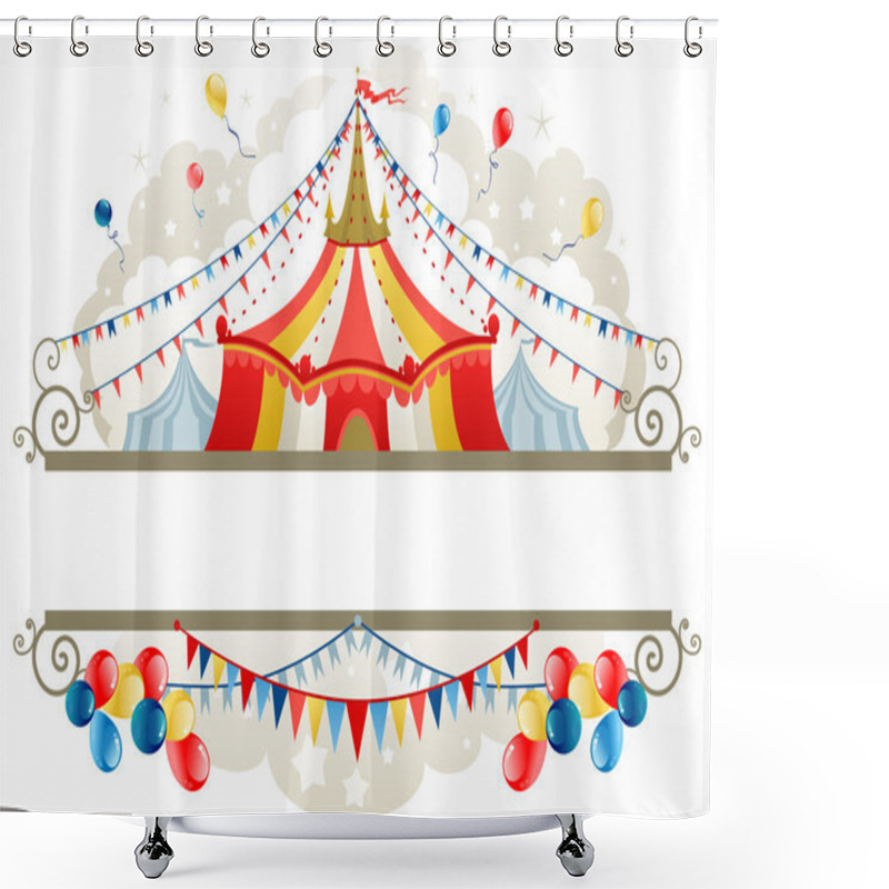 Personality  Circus Tent Frame Shower Curtains