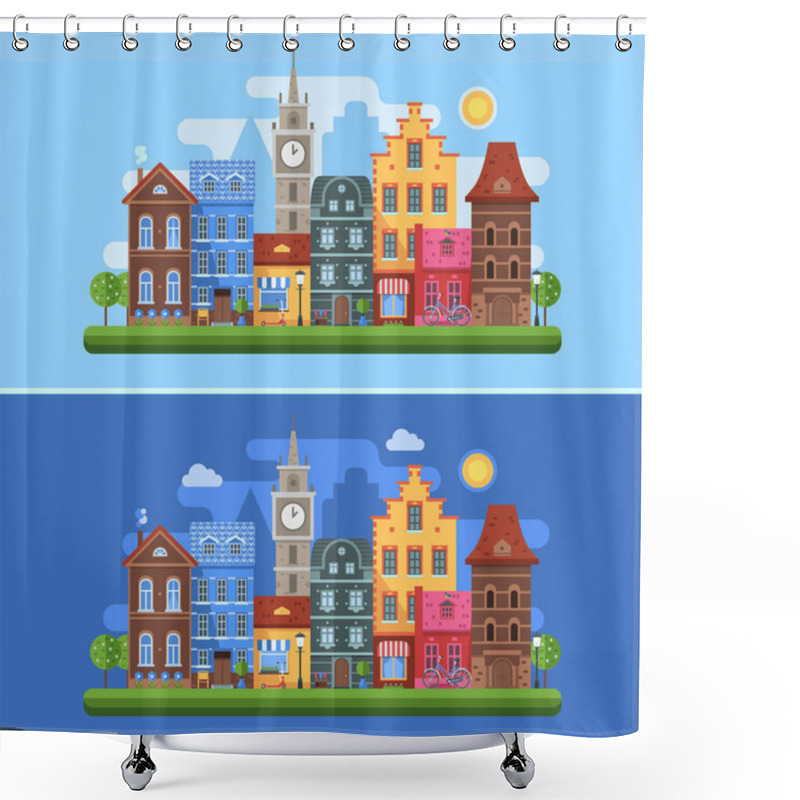 Personality  Europe Spring City Banners Shower Curtains