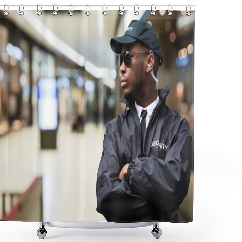 Personality  Security Guard Officer Standing In Shopping Mall Shower Curtains