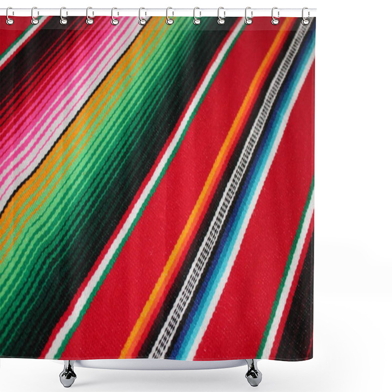 Personality  Mexico Mexican Traditional Cinco De Mayo Rug Poncho Fiesta Background With Stripes  Shower Curtains