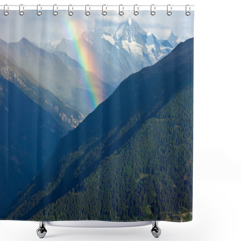 Personality  Rainbow Over The Alps. Shower Curtains