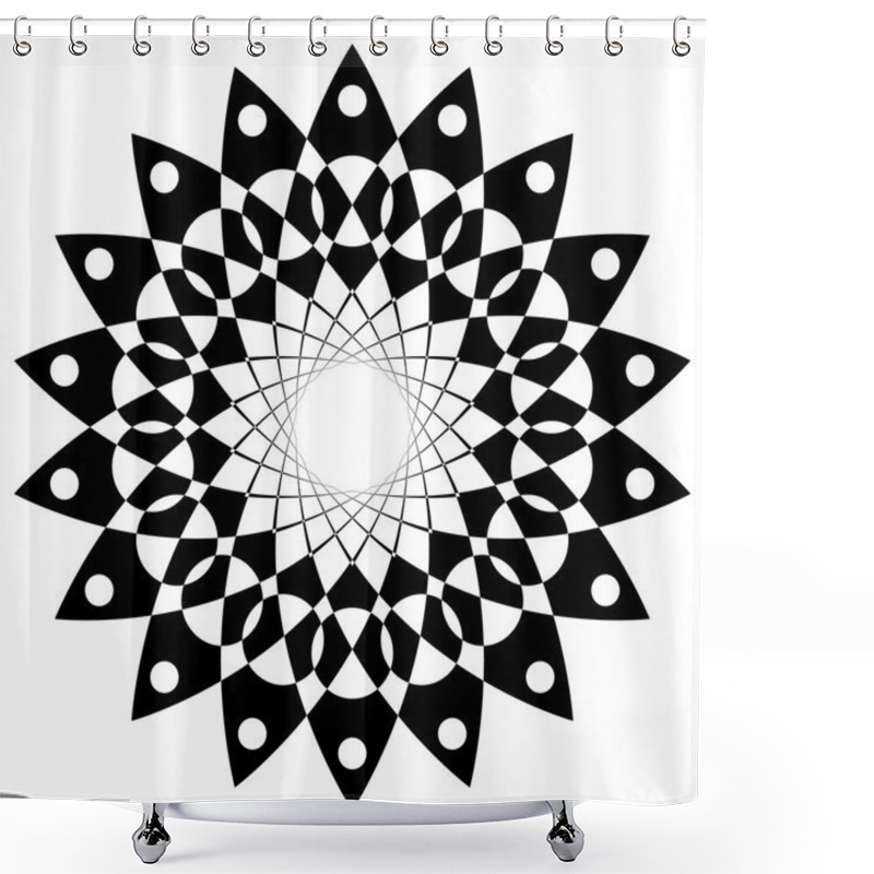 Personality  Abstract Circular Spiral Element Shower Curtains