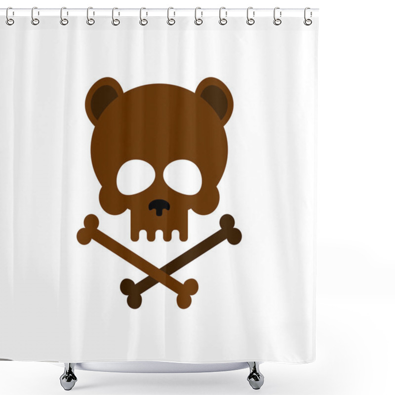 Personality  Cute Bear Skull With Bones. Honey Bear  Good Skeletons Head, Kin Shower Curtains